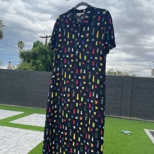 Vintage David Dart Button Down Dress with Cute AF Details